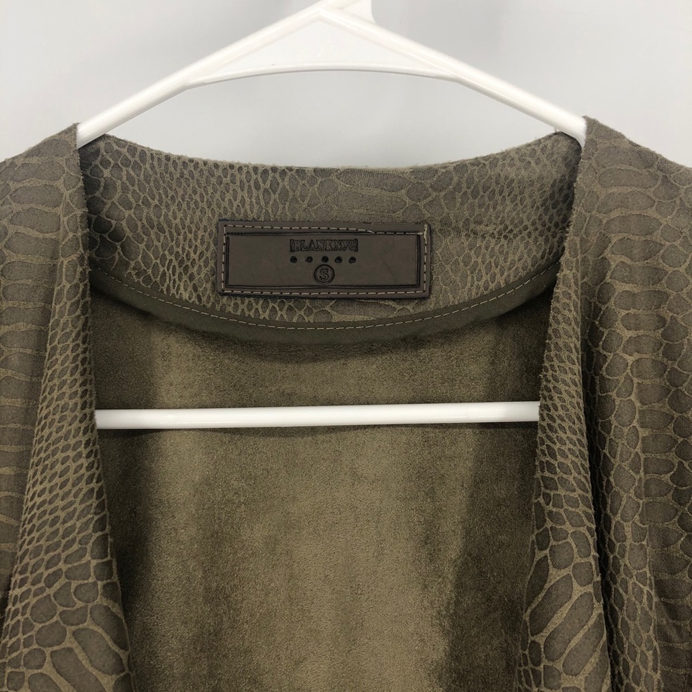 BLANK NYC NEW Draped Olive Green Snake Jacket Cardigan - Picture 4 of 6